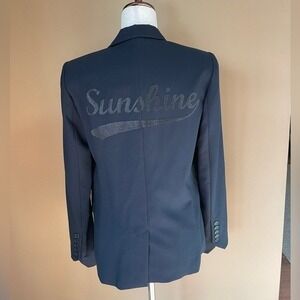 Zadig Voltaire Womens Deluxe Jacket Blazer Size 40 "SUNSHINE" Rear Spellout